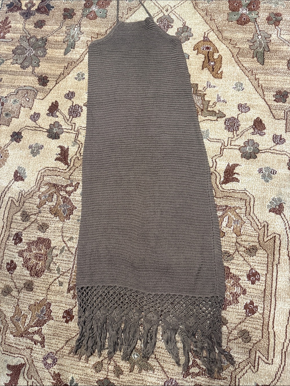 Vintage Lauren Ralph Lauren brown crochet maxi dress medium